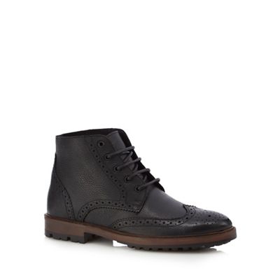 Red Herring Black perforated chukka boots